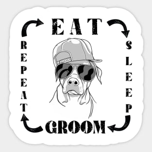 Dog Grooming Eat Sleep Groom Repeat Sticker